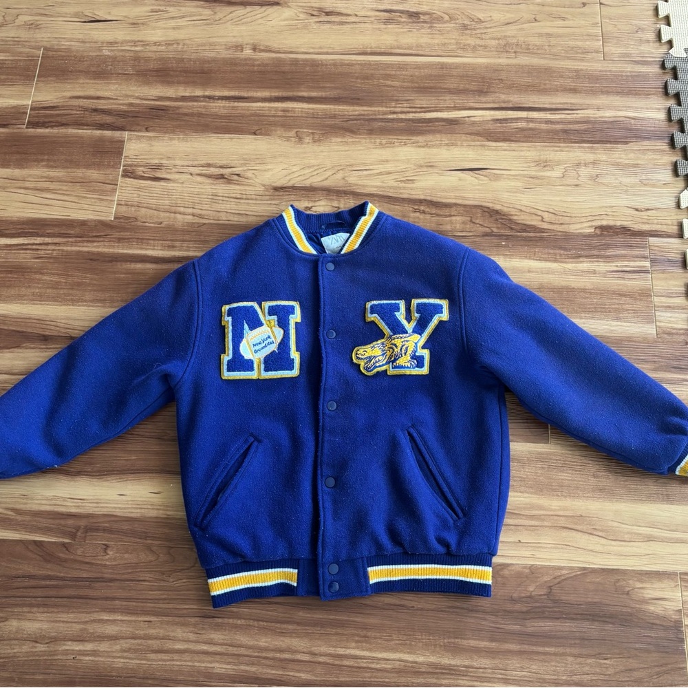 Zara Kids Blue Varsity Jacket